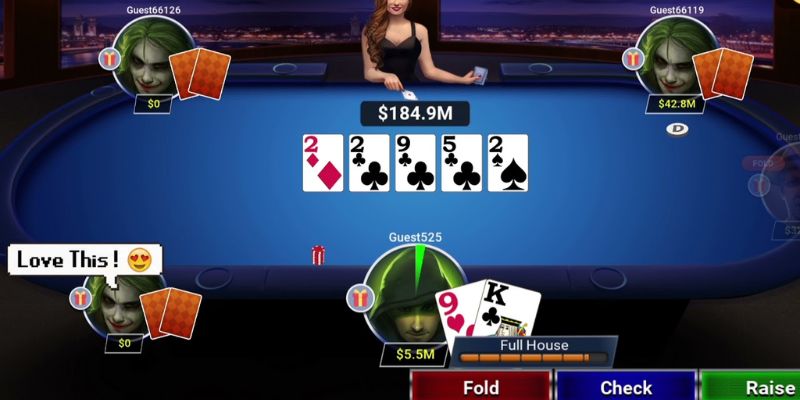 Các lá bài poker online yếu nhất là lá rác